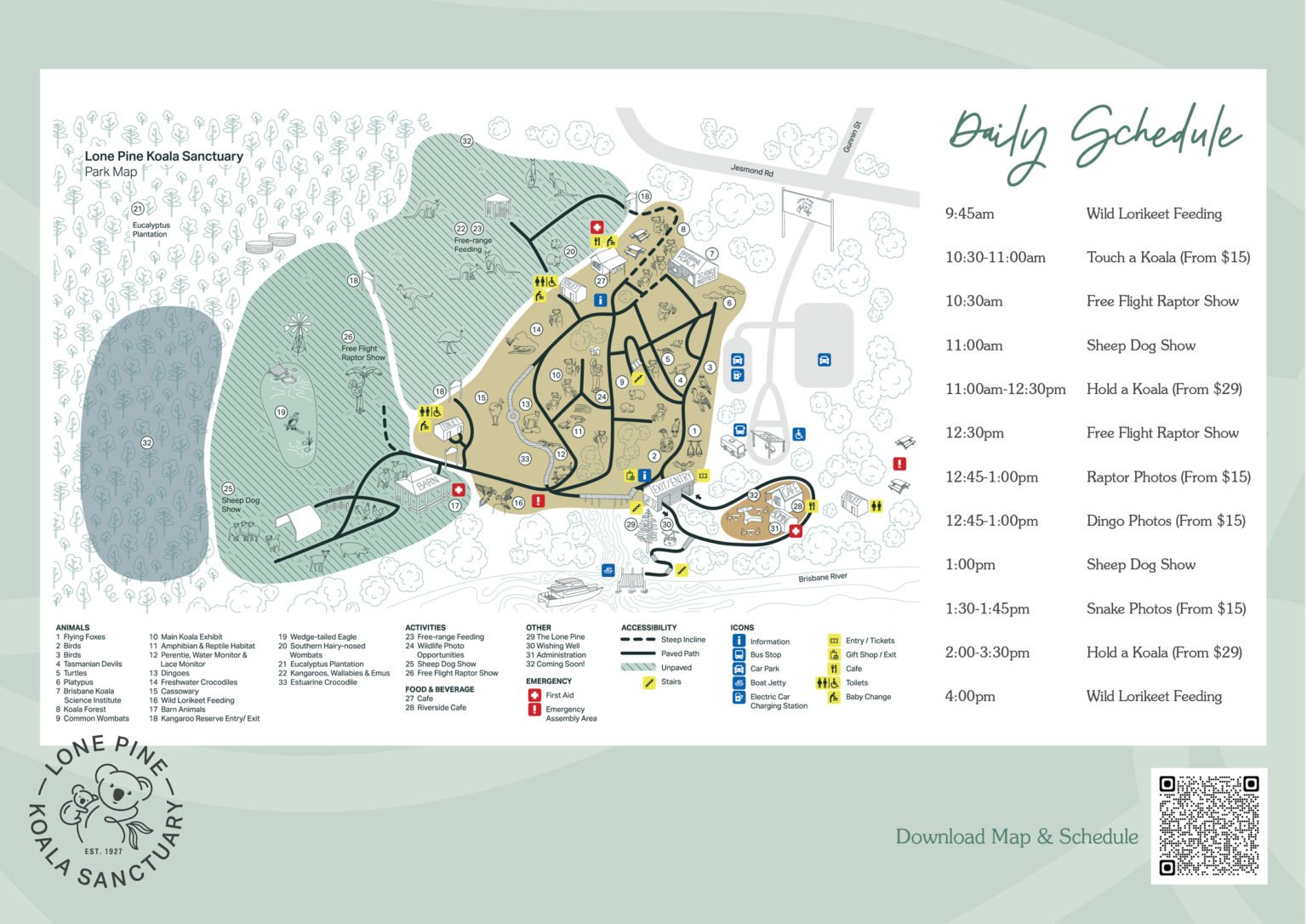 Interactive Map Lone Pine Koala Sanctuary