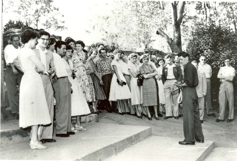 Snake presentation at the sanctuary, 1954